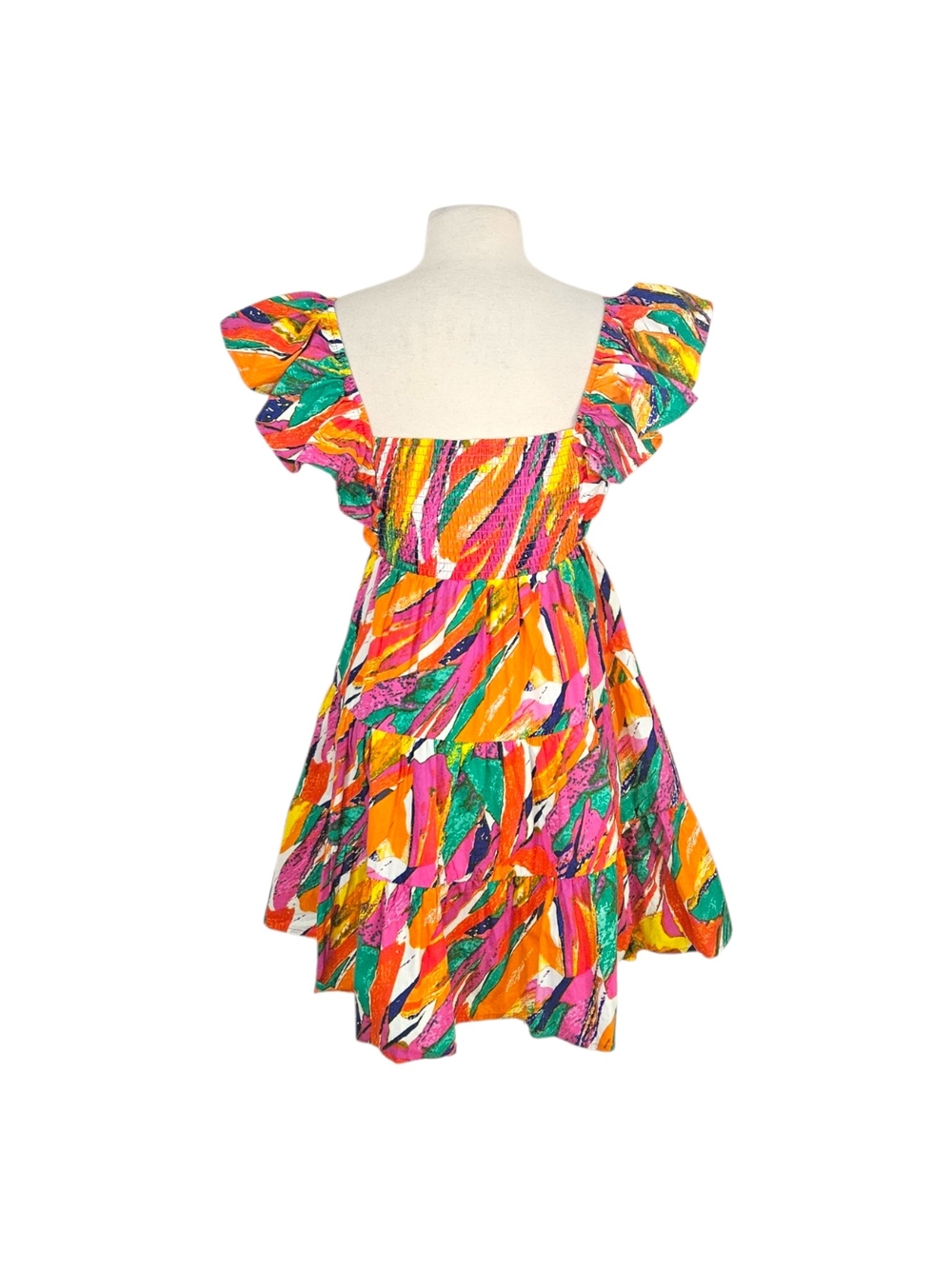 NWT Flying Tomato "View From The Meadow" Rainbow Colored Poplin Dress - Picture 5 of 8